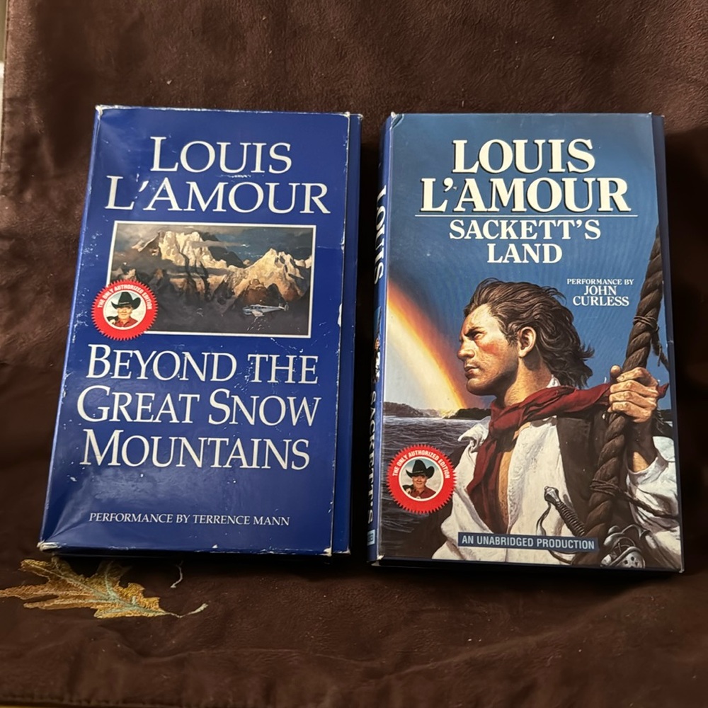 2 Louis L’Amour audio book sets Beyond the Great Snow Mountains & Sackett’s Land